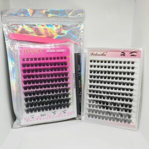 New TDance Newbie Friendly 8-18MM False Eyelashes Kit & Veleasha D Mix 8-16 MM